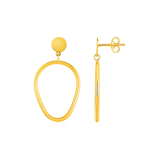 Shiny Pear Shaped Drop Earrings in 14k Yellow Gold - Stylish Jewelry for Any Occasion