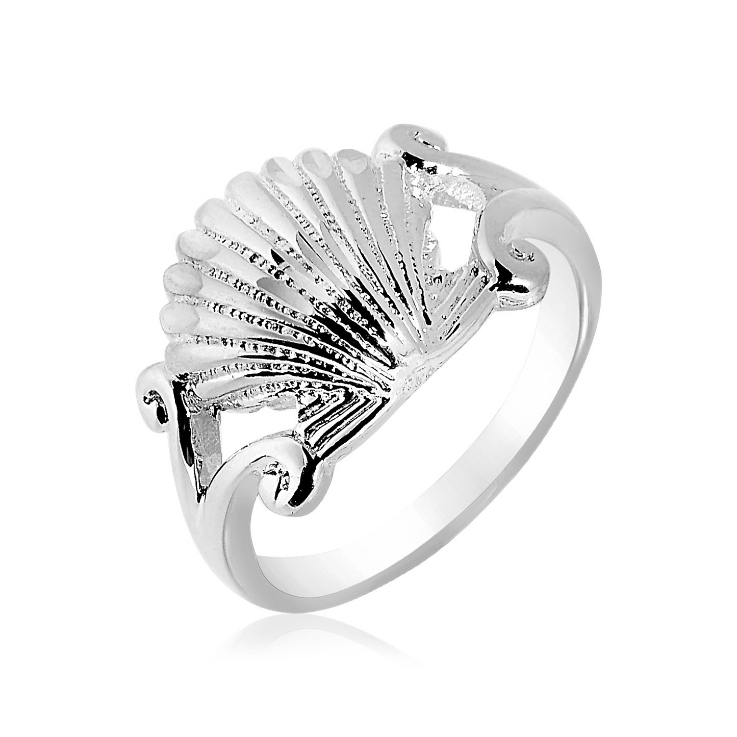 Gorgeous Sterling Silver Textured Seashell Ring | Beach-inspired Jewelry