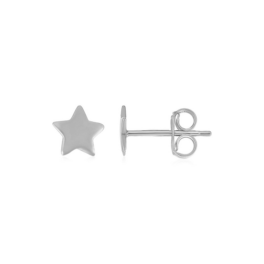 14k White Gold Post Earrings with Stars | Playful and Elegant Jewelry