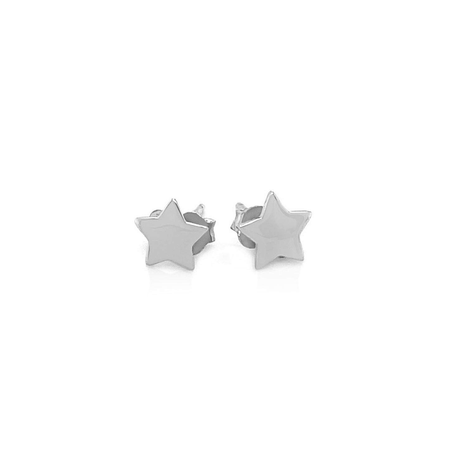 14k White Gold Post Earrings with Stars | Playful and Elegant Jewelry