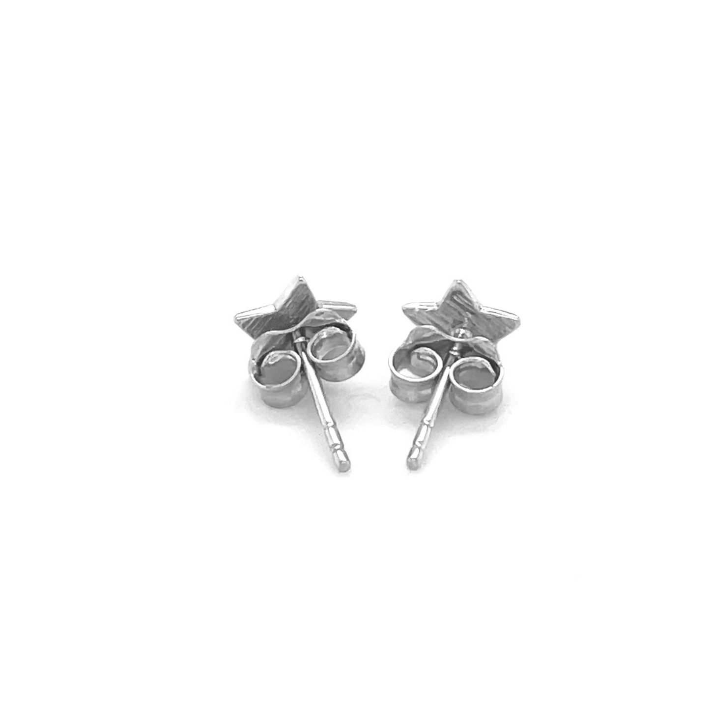 14k White Gold Post Earrings with Stars | Playful and Elegant Jewelry