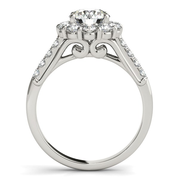 14k White Gold Round Diamond Halo Engagement Ring (2 1/2 cttw) - Exquisite Design, Perfect for Proposals