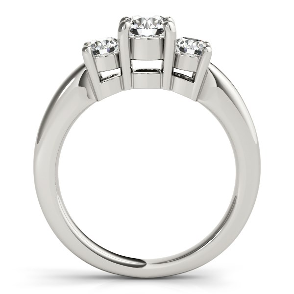 14k White Gold Timeless 3 Stone Round Diamond Engagement Ring (1 cttw) - Elegant and Stunning