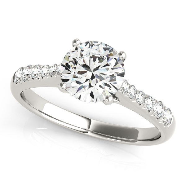 14k White Gold Round Cut Diamond Engagement Ring (1 5/8 cttw) | Elegant and Stylish