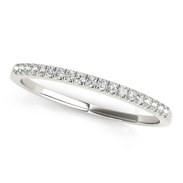 14k White Gold Scallop Pave Set Diamond Wedding Ring (1/8 cttw) | Elegant and Timeless Design