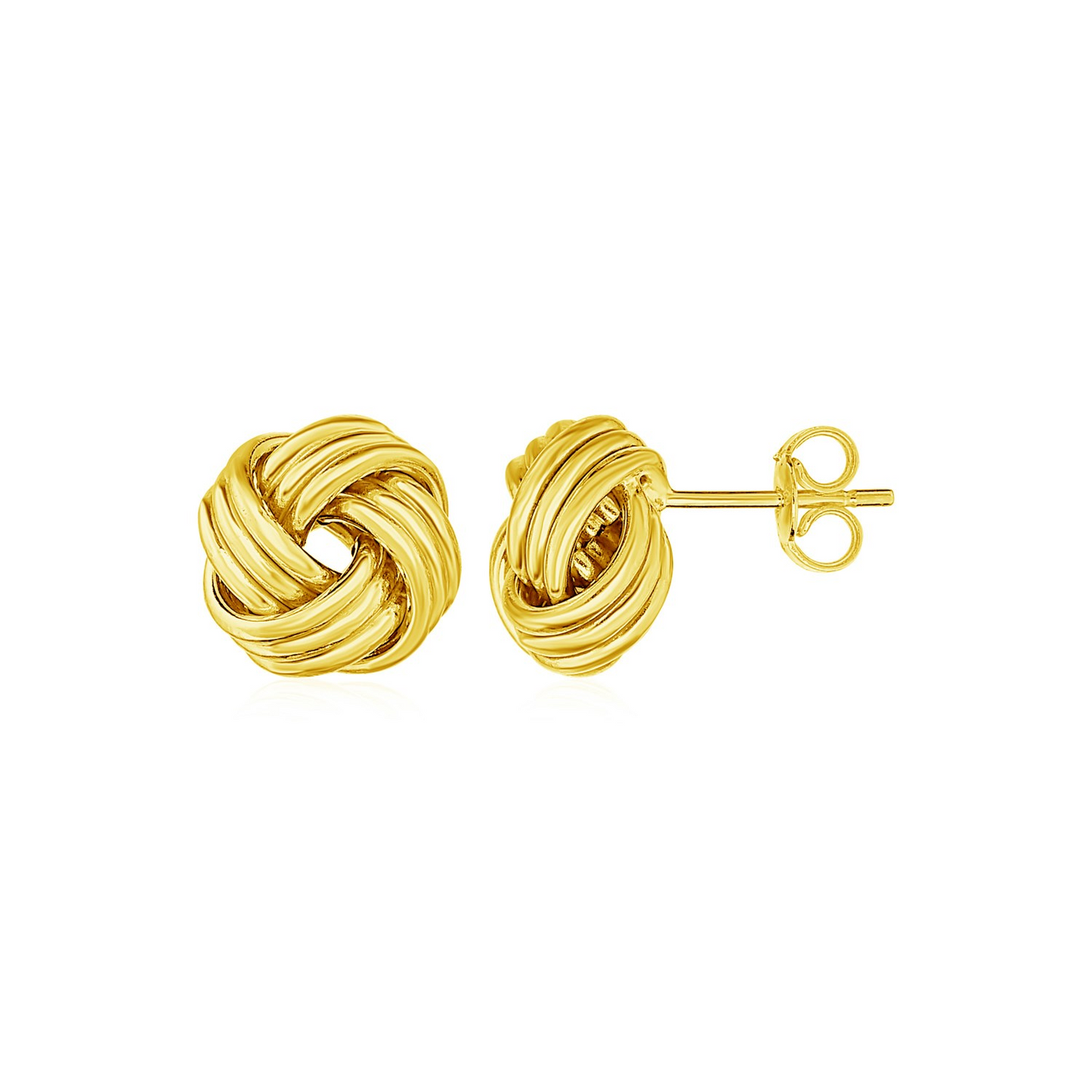 Love Knot Post Earrings in 14k Yellow Gold - Elegant, Versatile, and Timeless