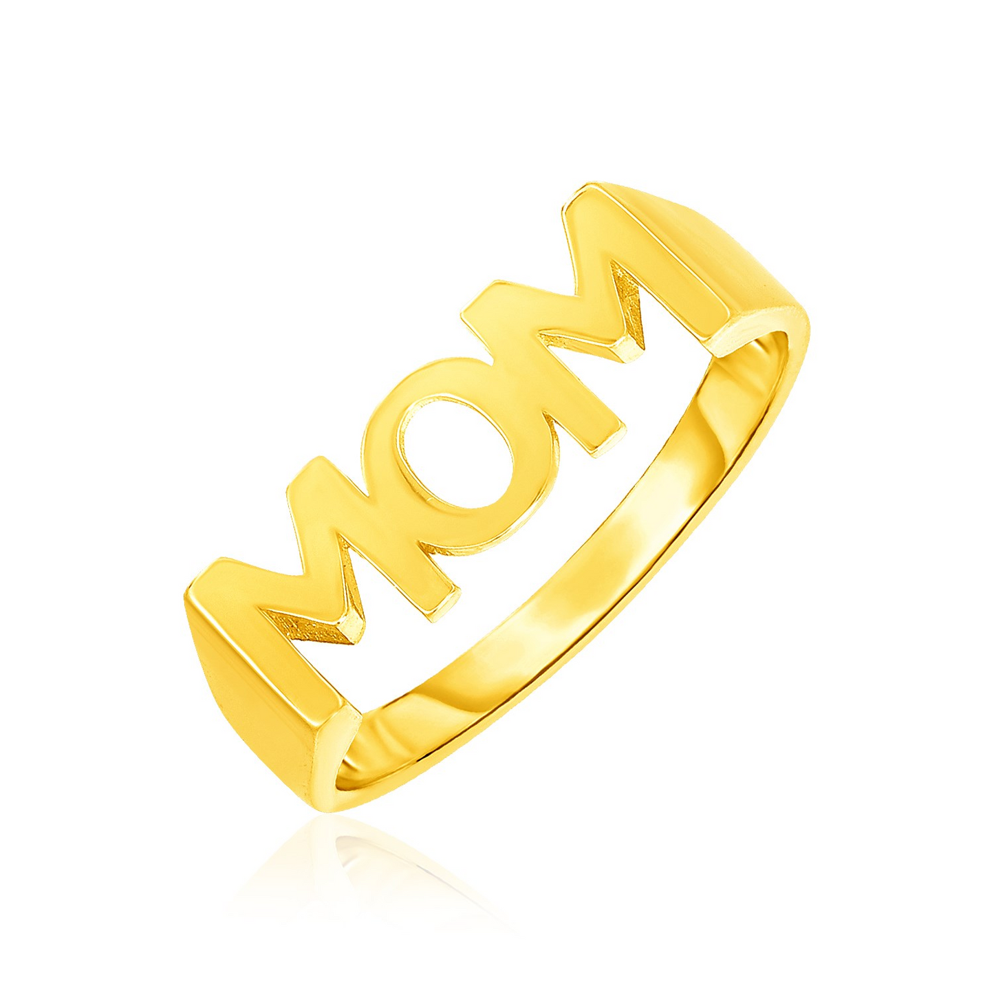 14k Yellow Gold Mom Ring - Exquisitely Crafted, Heartfelt Gift