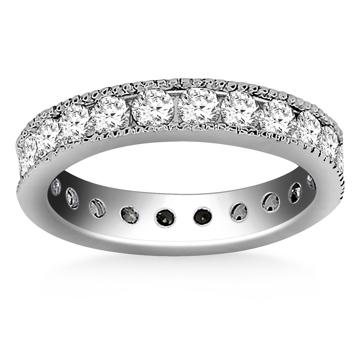 Shop the 14k White Gold Antique Channel Set Round Diamond Eternity Ring - Stunning Elegance