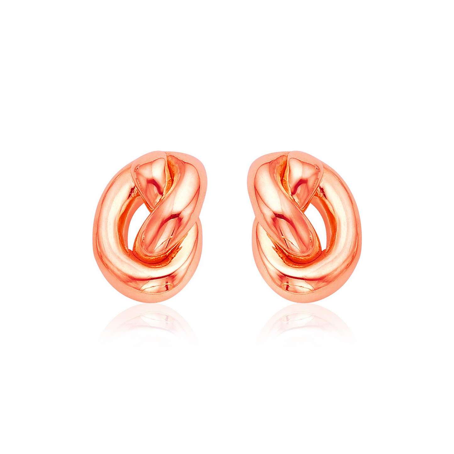 14k Rose Gold Polished Knot Earrings - Elegant Jewelry for Every Occasion