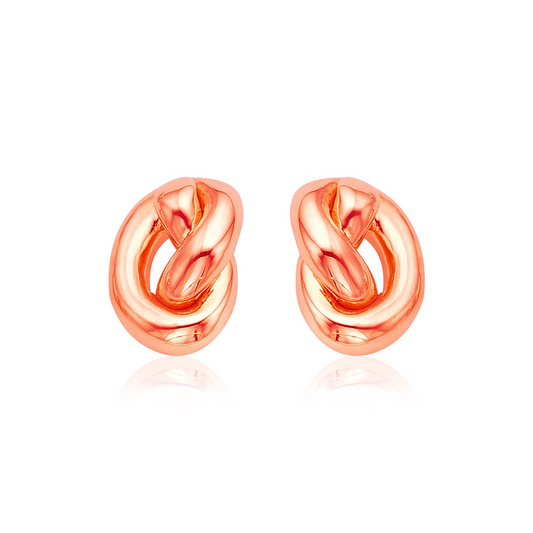 14k Rose Gold Polished Knot Earrings - Elegant Jewelry for Every Occasion