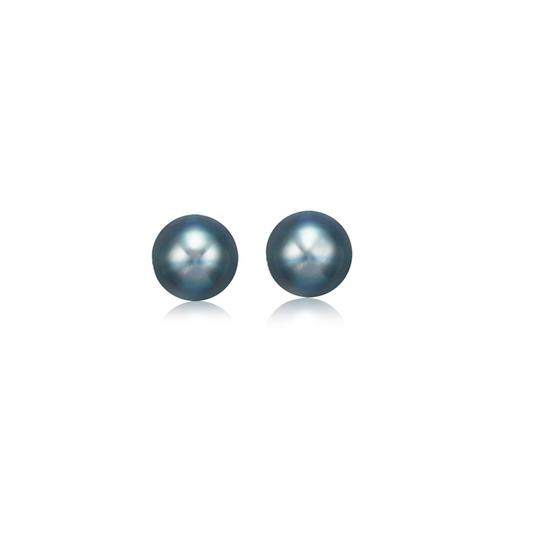 14k Yellow Gold Cultured Black Pearl Stud Earrings (6.0 mm) - Elegant Jewelry for Every Occasion