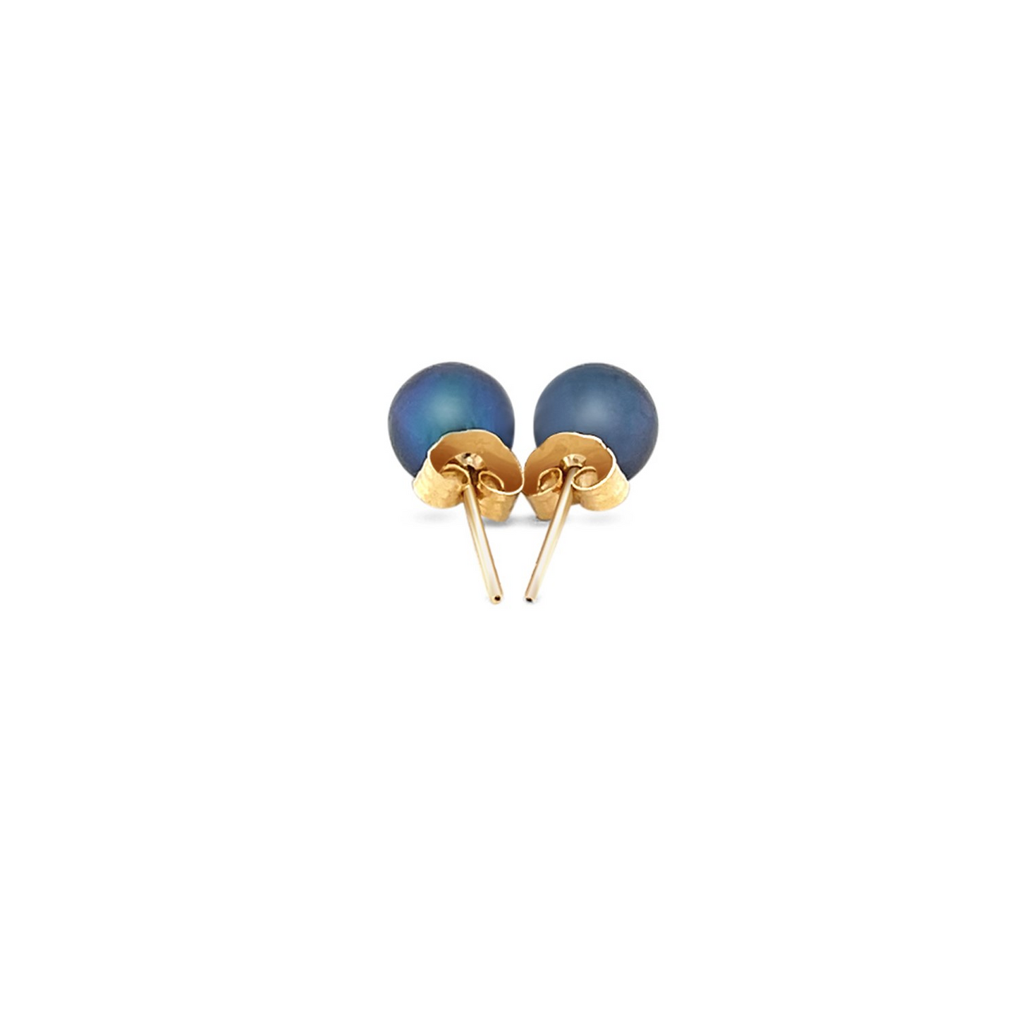 14k Yellow Gold Cultured Black Pearl Stud Earrings (6.0 mm) - Elegant Jewelry for Every Occasion