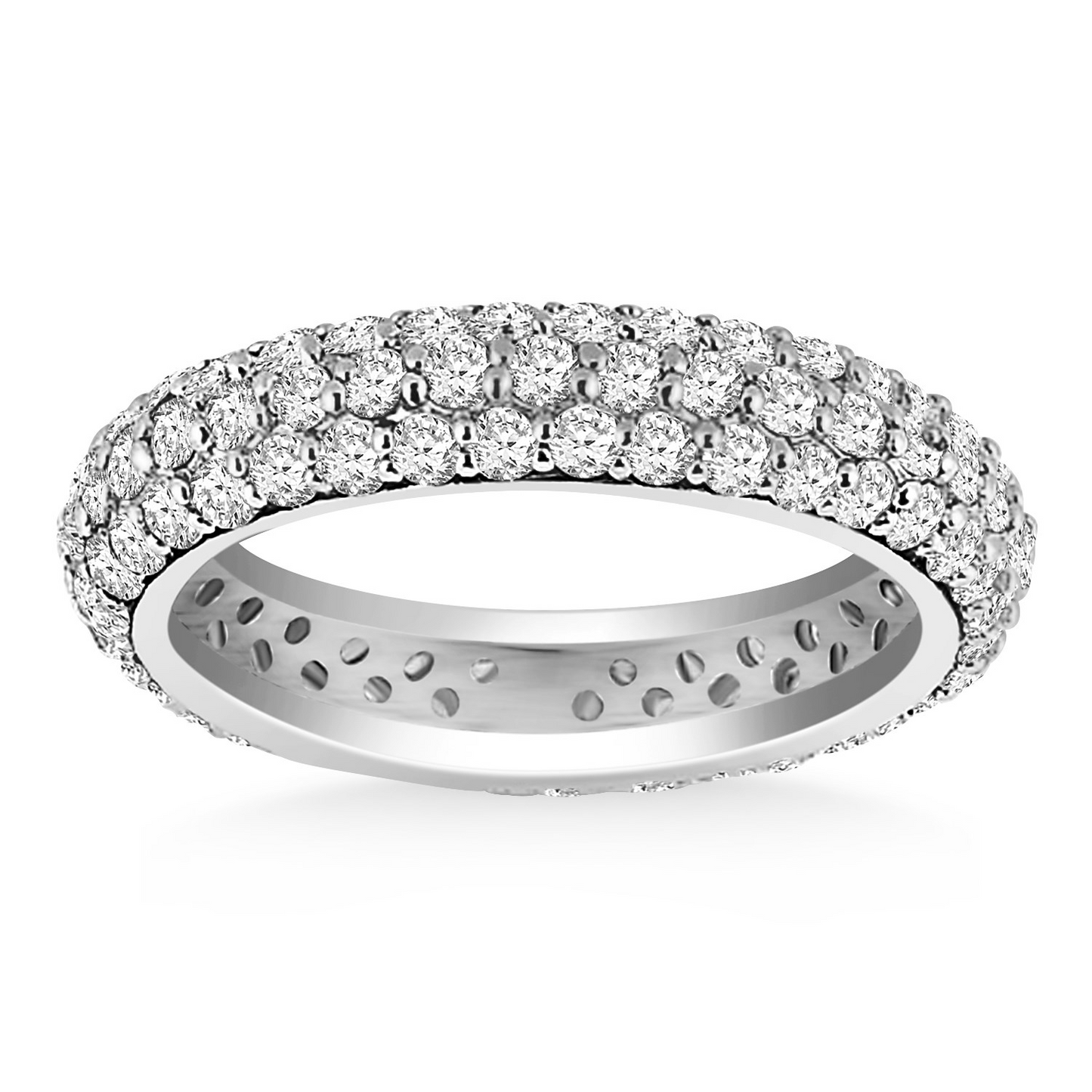 14k White Gold Cupola Round Diamond Eternity Ring - Exquisite Craftsmanship