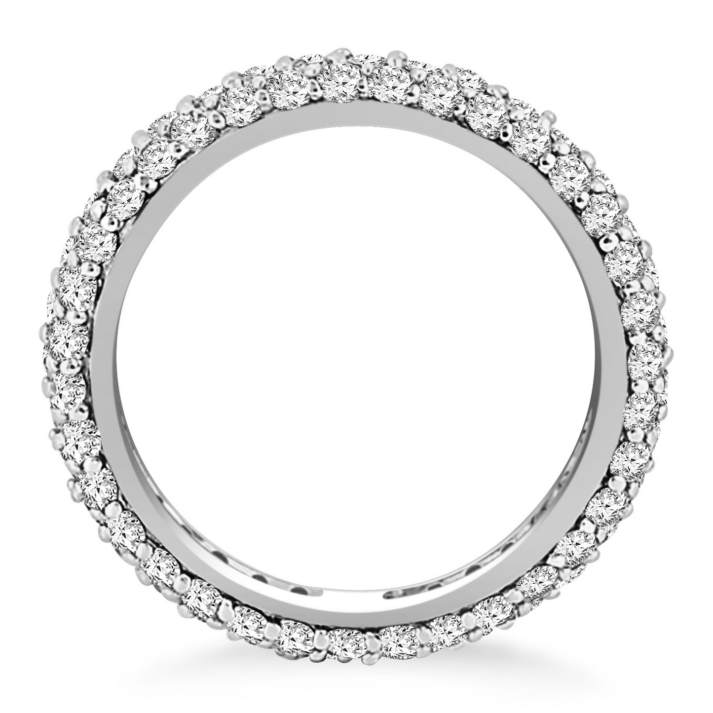 14k White Gold Cupola Round Diamond Eternity Ring - Exquisite Craftsmanship