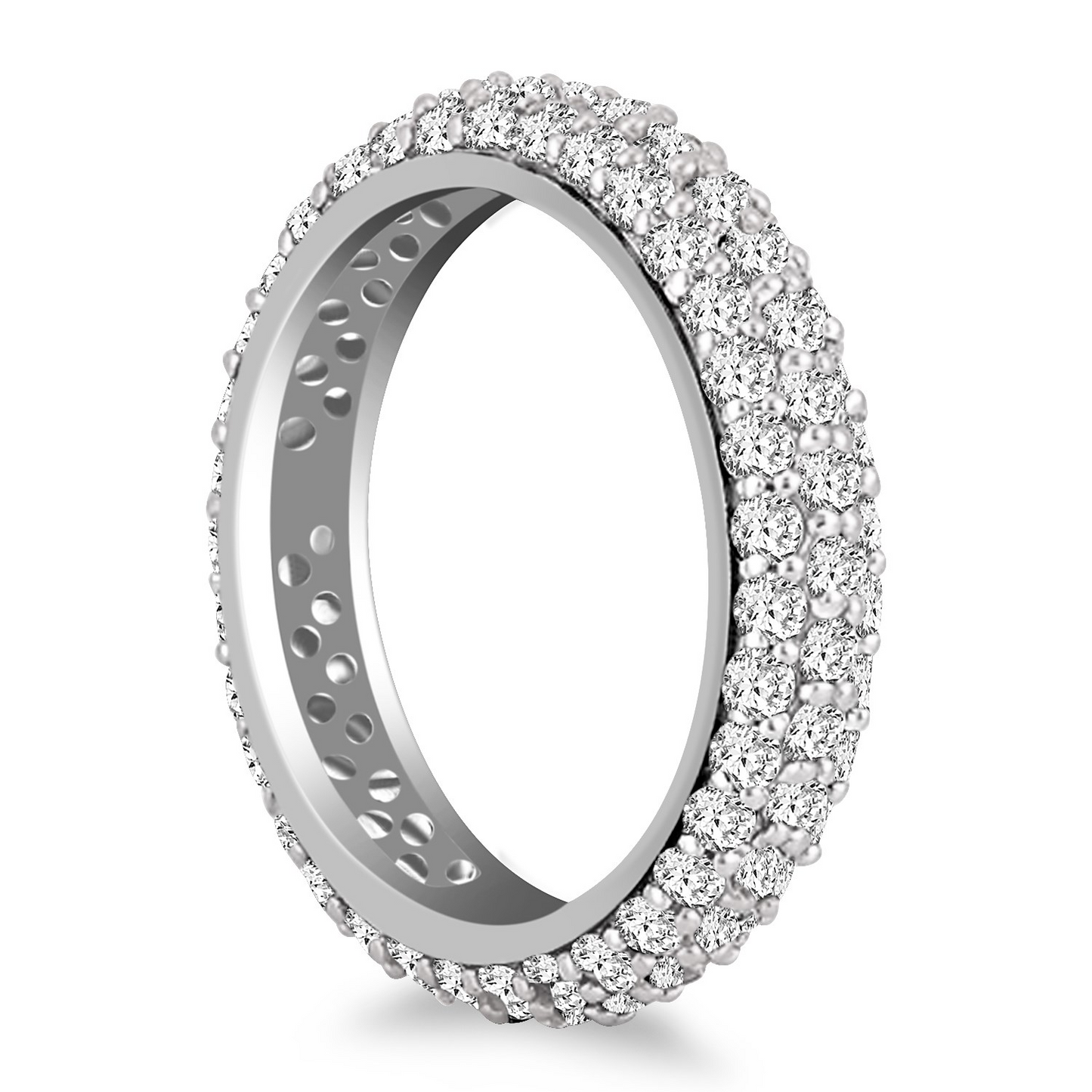 14k White Gold Cupola Round Diamond Eternity Ring - Exquisite Craftsmanship