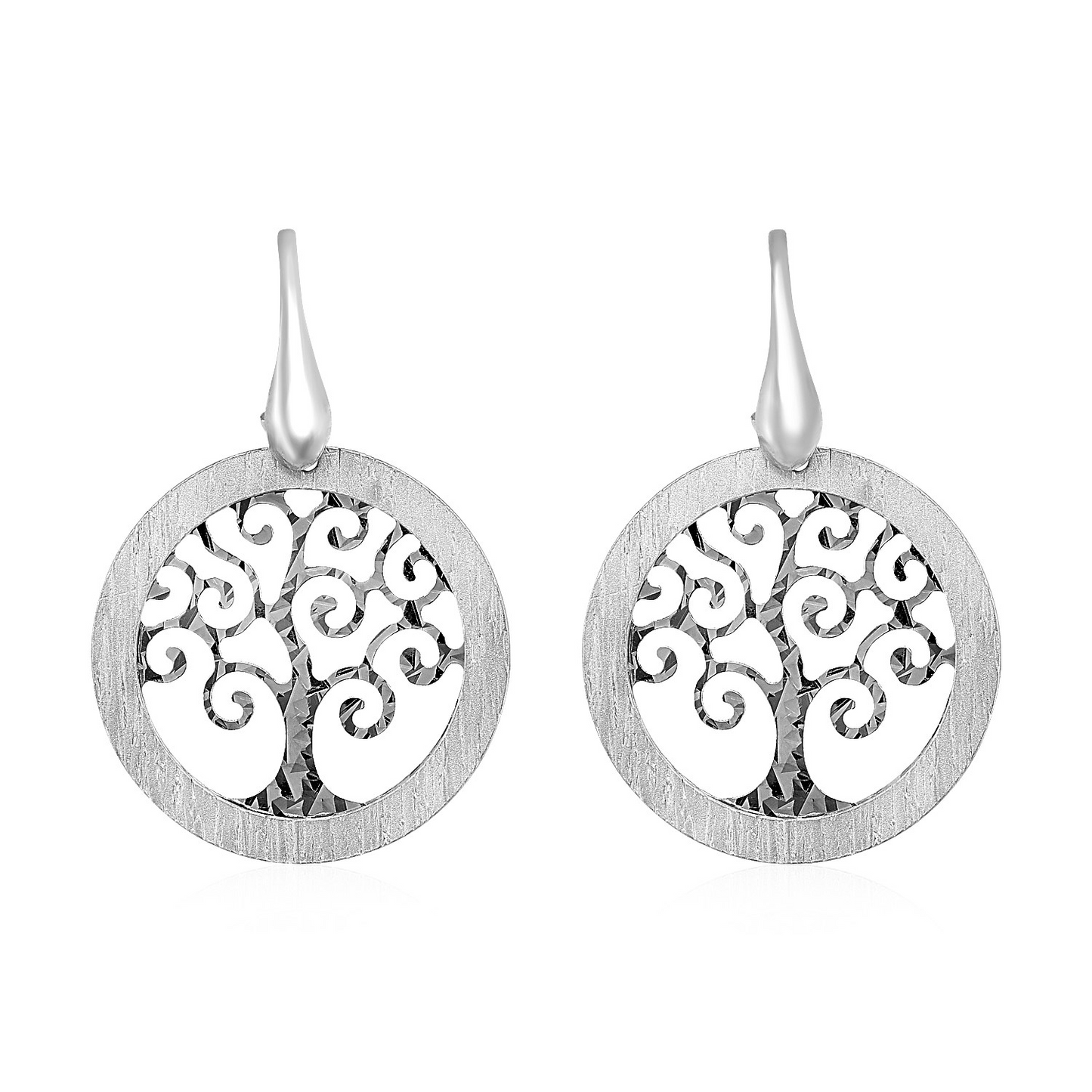 Sterling Silver Tree of Life Cutout Earrings | Modern & Elegant