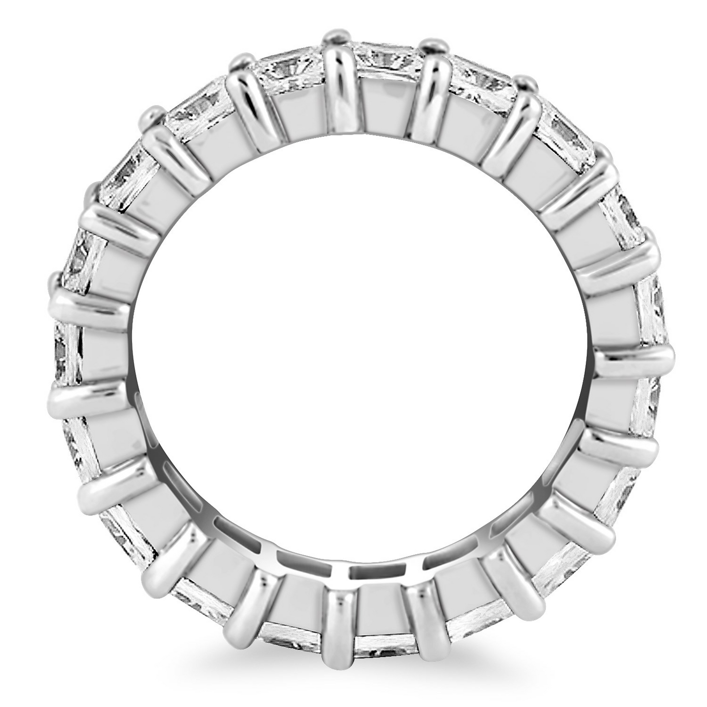 14k White Gold Common Prong Princess Cut Diamond Eternity Ring