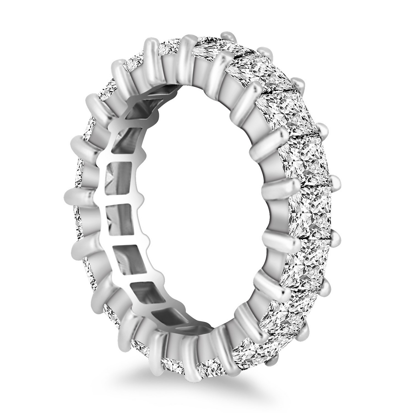 14k White Gold Common Prong Princess Cut Diamond Eternity Ring