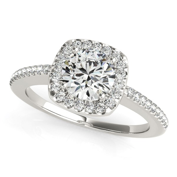 14k White Gold Pave Style Slim Shank Diamond Engagement Ring (1 1/8 cttw) - Elegant & Sophisticated