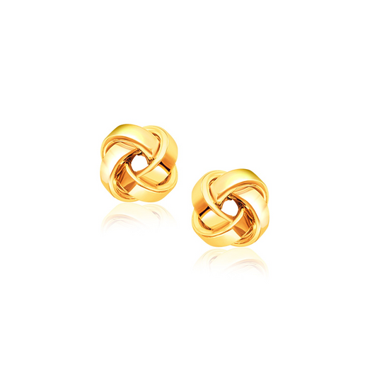 14k Yellow Gold Classic Love Knot Stud Earrings - Elegant Jewelry for Any Occasion