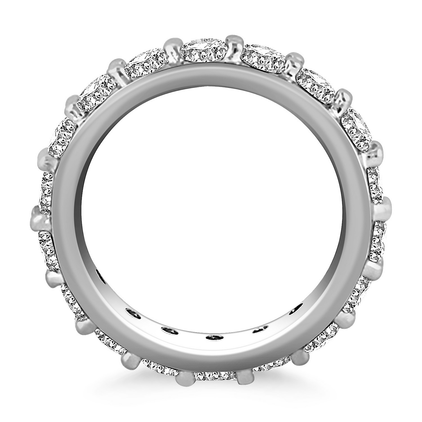 14k White Gold Round Cut Diamond Eternity Ring - Stunning and Timeless