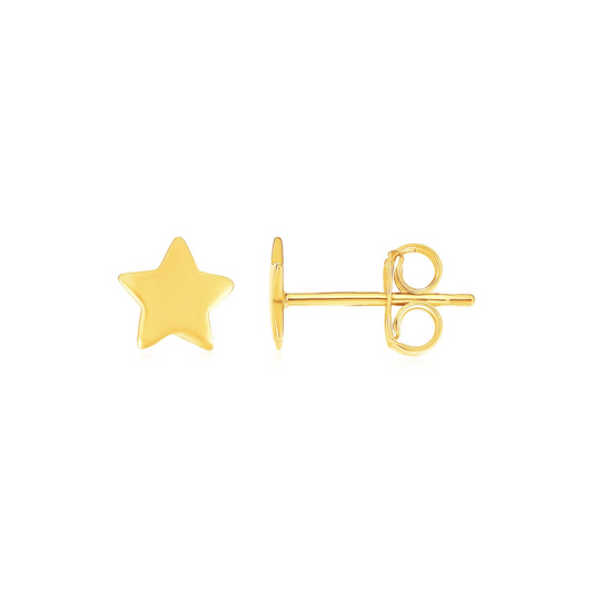 14k Yellow Gold Post Earrings with Stars | Playful and Stylish