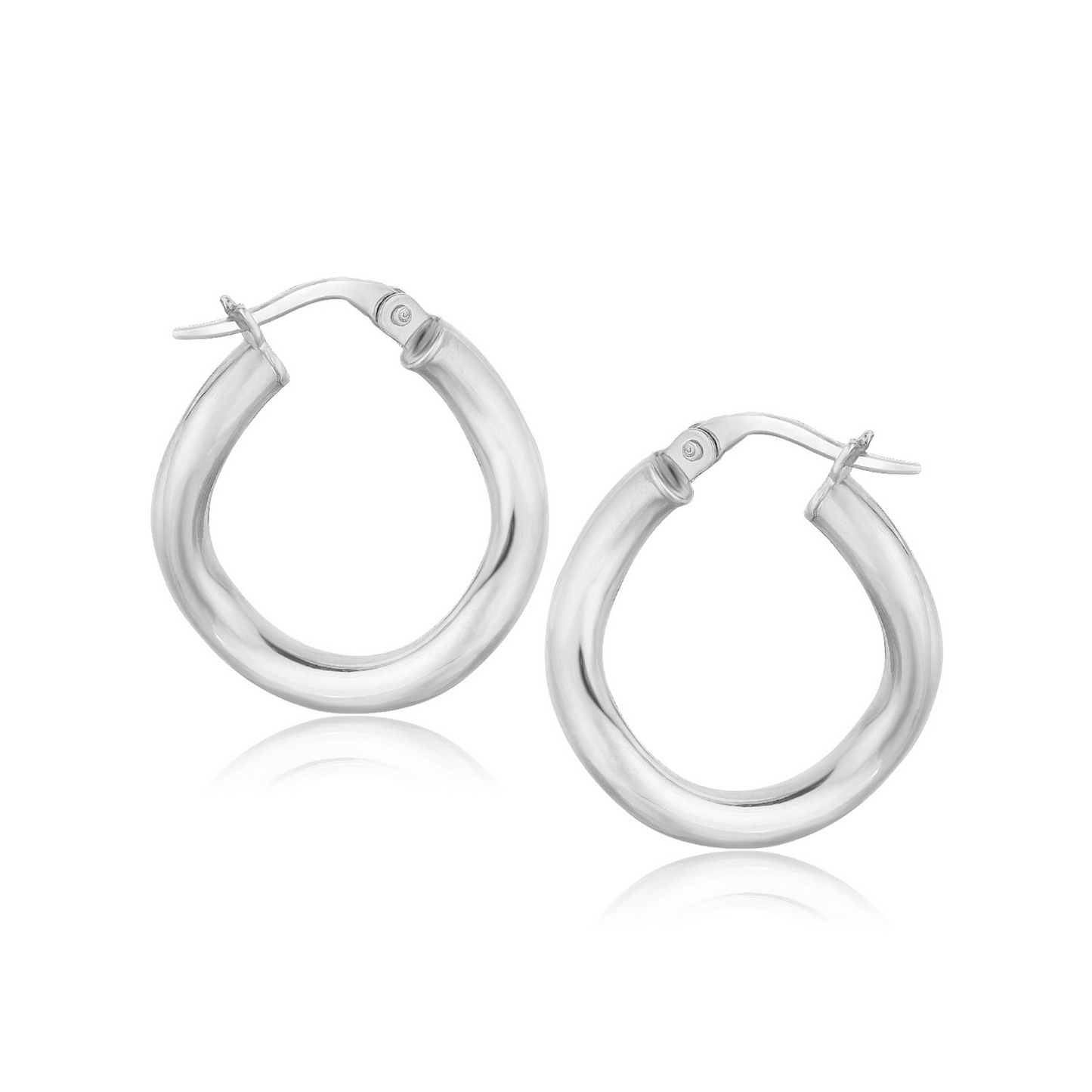 14k White Gold Italian Twist Hoop Earrings (5/8 inch Diameter) - Elegant and Timeless Jewelry