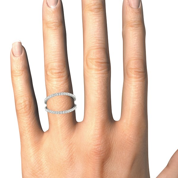 14k White Gold Diamond Split Band Ring (1/4 cttw) - Elegant and Dazzling | Shop Now