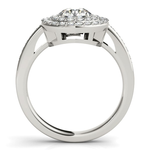 14k White Gold Round with Two-Row Halo Diamond Engagement Ring (1 1/2 cttw) - Exquisite Design, Exceptional Quality