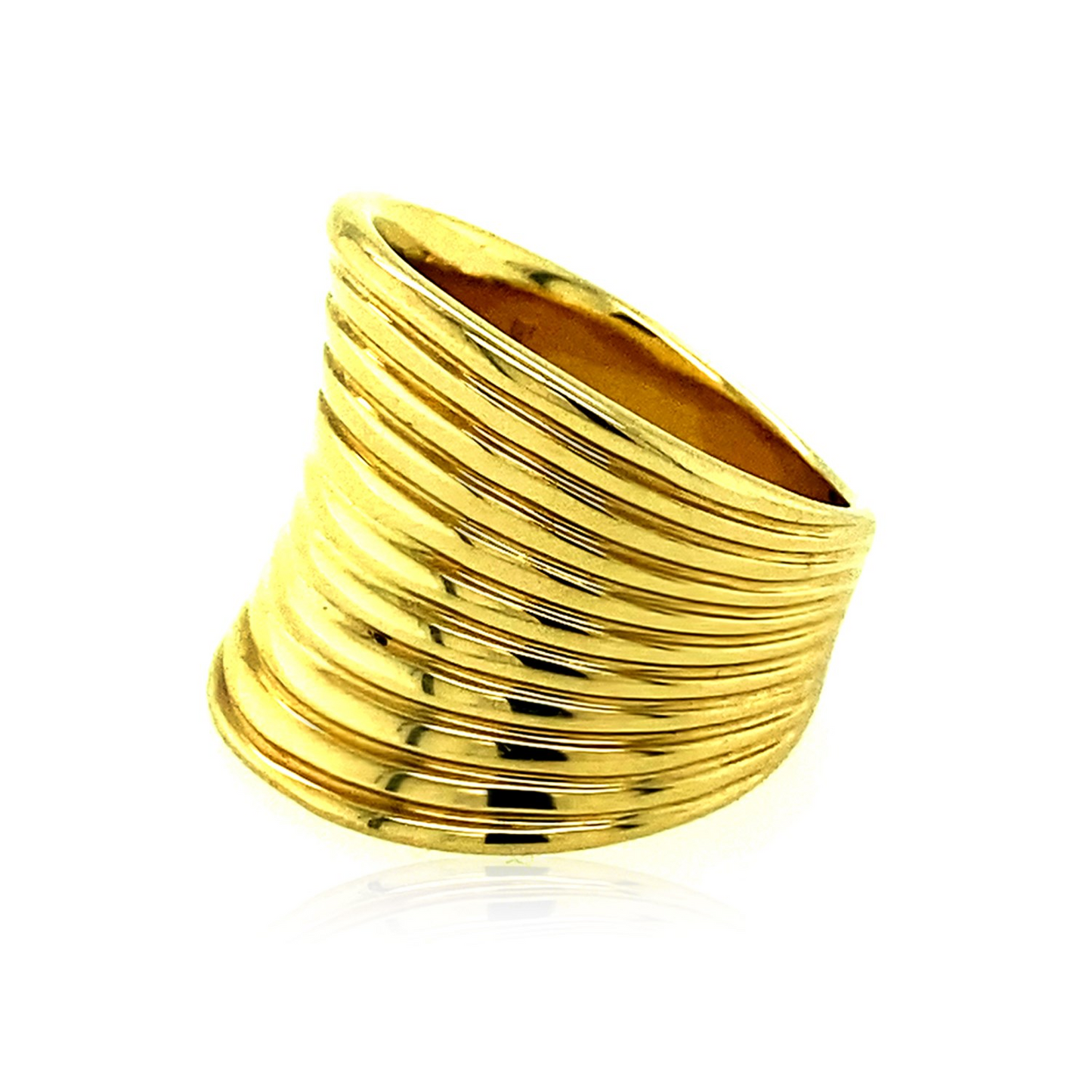 14k Yellow Gold Polished Multi Band Ring - Eye-Catching and Timeless