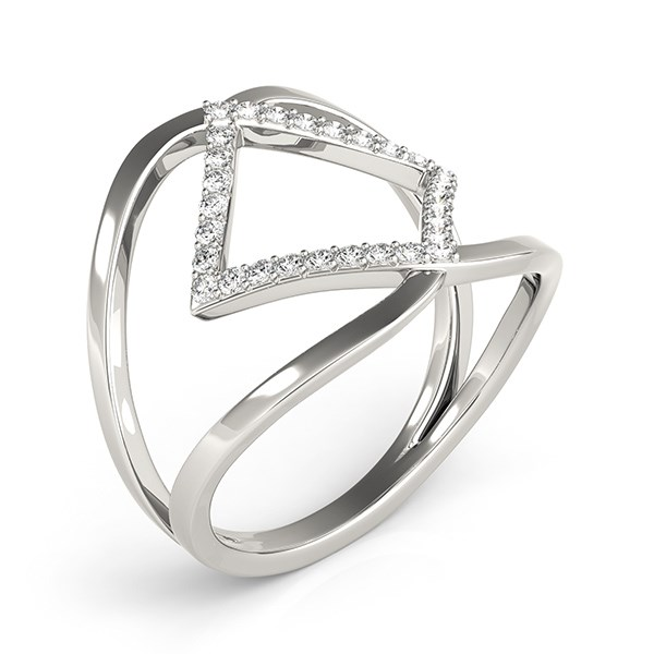 14k White Gold Interlaced Design Diamond Ring (1/5 cttw) - Elegant and Timeless