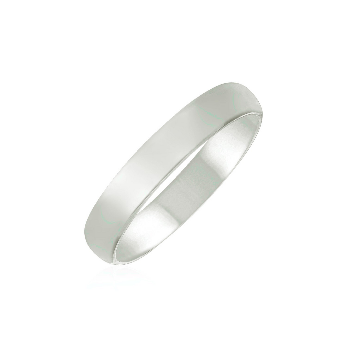 14k White Gold 4mm Comfort Fit Wedding Band - Elegant Symbol of Love