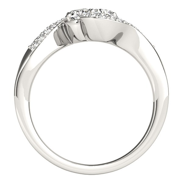 14k White Gold Curved Band Style Two Diamond Ring (5/8 cttw) | Elegant Jewelry