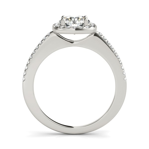 14k White Gold Pave Style Slim Shank Diamond Engagement Ring (1 1/8 cttw) - Elegant & Sophisticated