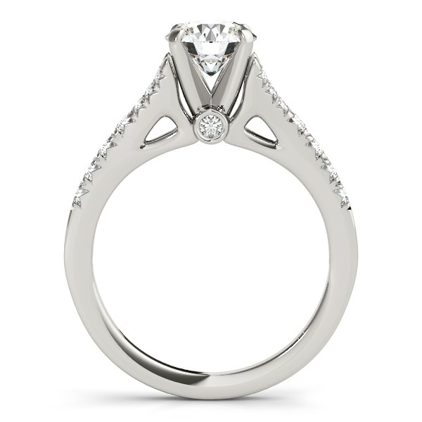 14k White Gold Split Shank Prong Set Diamond Engagement Ring (1 3/8 cttw) - Elegant and Timeless Design