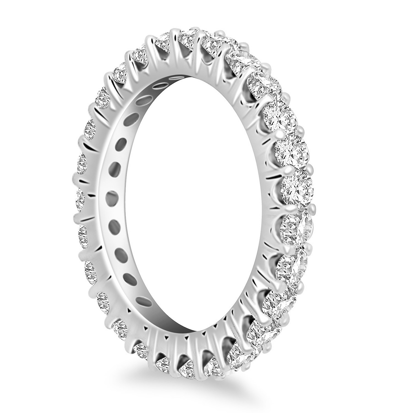 14k White Gold Common Prong Round Diamond Eternity Ring | Elegant and Timeless Design