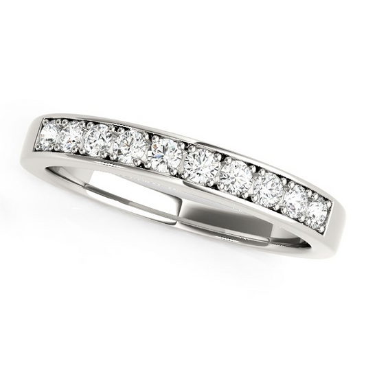 14k White Gold Classic Diamond Wedding Band (1/4 cttw) - Elegant and Timeless Design