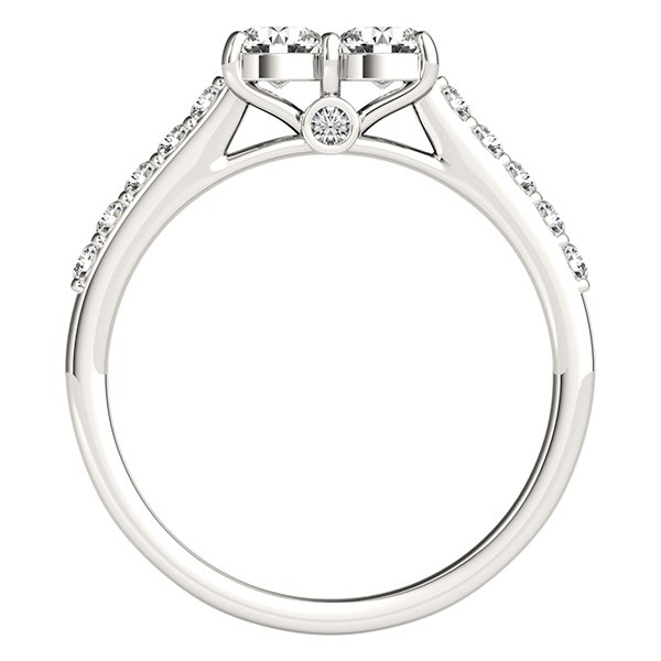 14k White Gold Round Two Stone Diamond Ring (3/4 cttw) - Elegant and Timeless