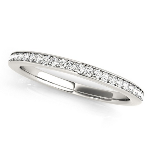 14k White Gold Simple Diamond Wedding Ring (1/4 cttw) - Elegant and Timeless