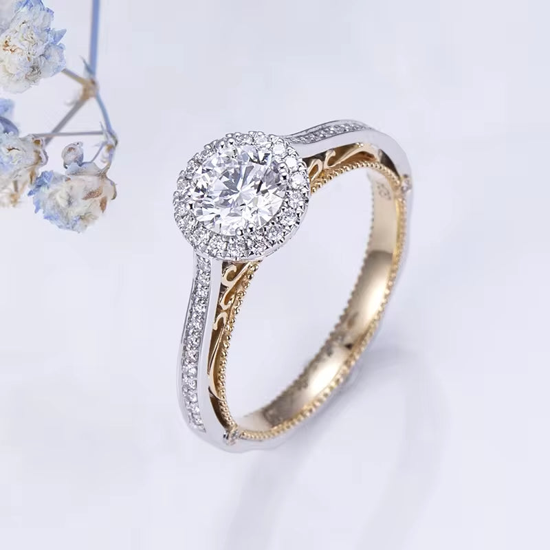 Custom 18K 1Ct D VVS1 IGI Certified Lab Grown Diamond Halo Ring