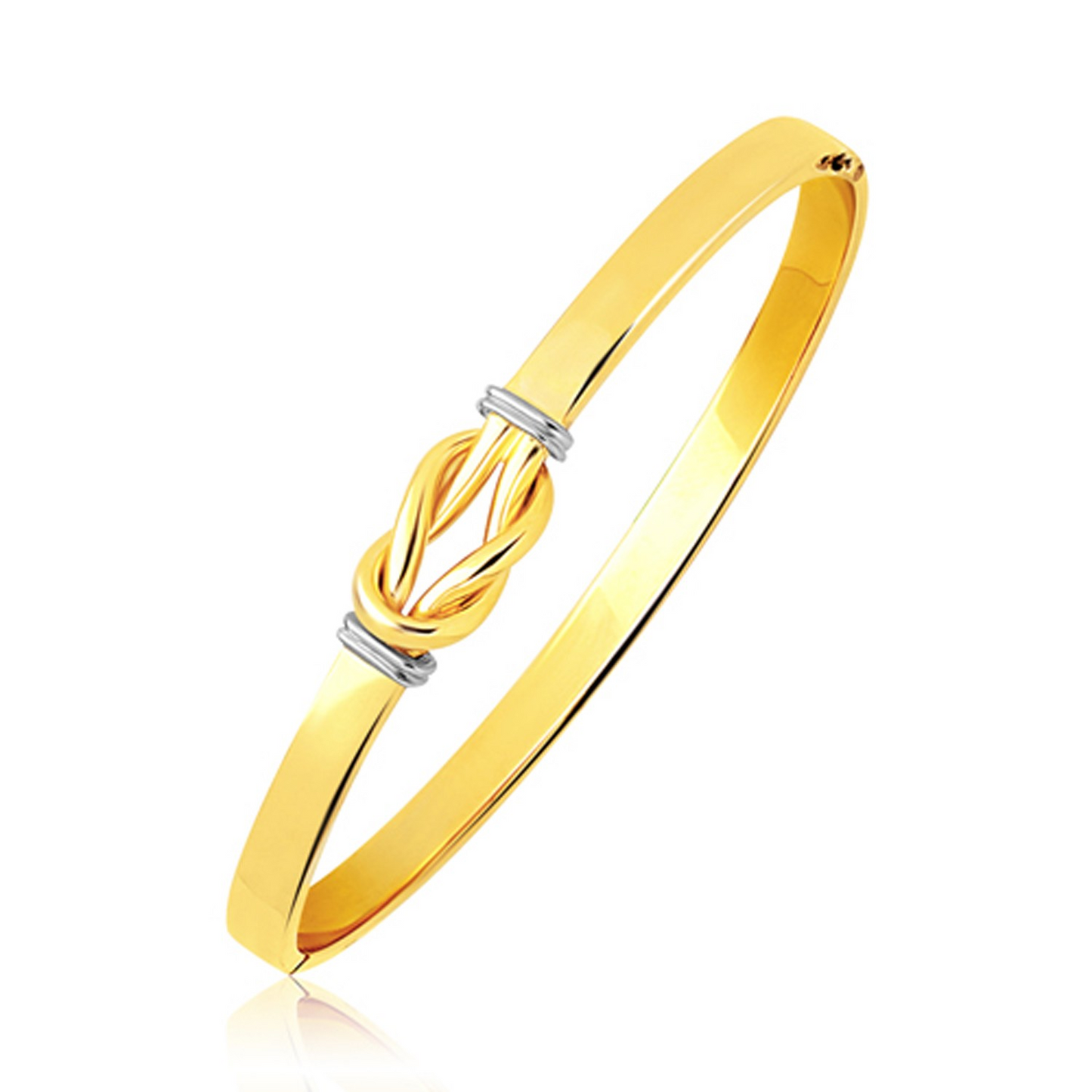 Intertwined Knot Slip On Bangle in 14k Two-Tone Gold