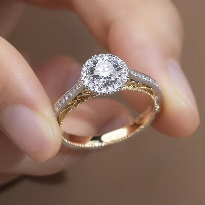 Custom 18K 1Ct D VVS1 IGI Certified Lab Grown Diamond Halo Ring