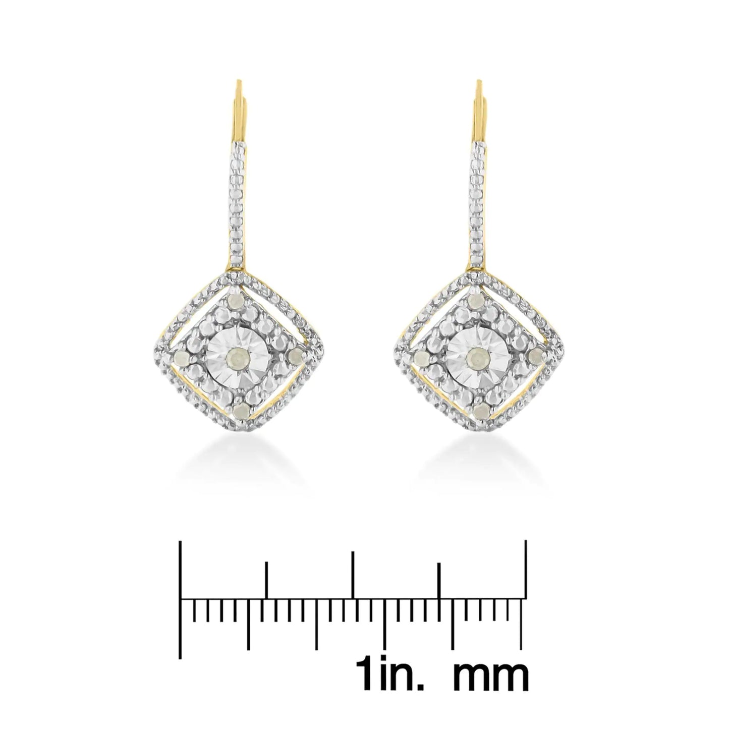 Sterling Silver Rose Diamond Dangle Earring (0.25 cttw, I-J Color, I2-I3 Clarity)