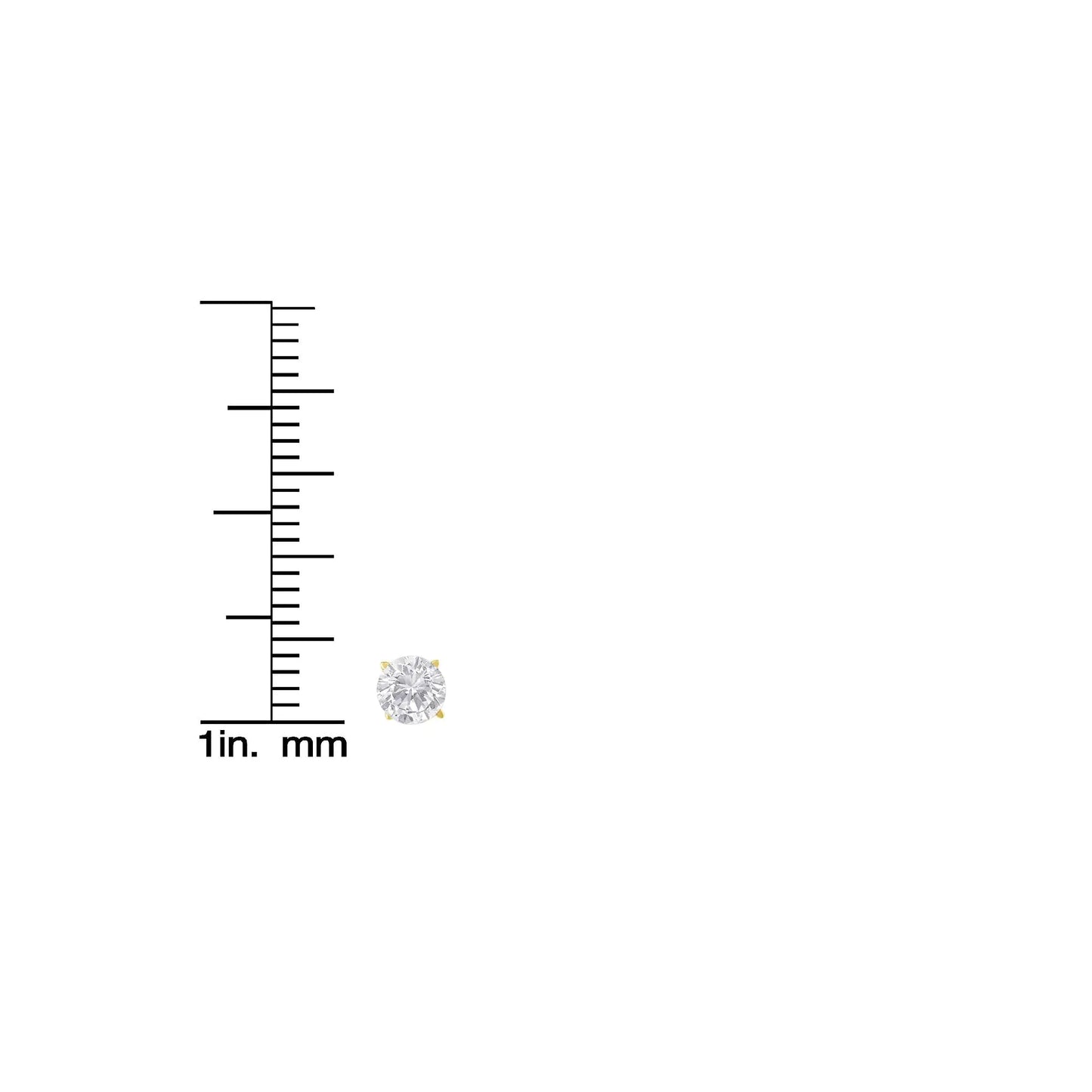 14 Karat Gelbgold, 1,00 Karat, runder, nahezu farbloser Diamant im Brillantschliff, klassische 4-zackige Ohrstecker mit Schraubverschluss (JK-Farbe, SI1-SI2-Klarheit)