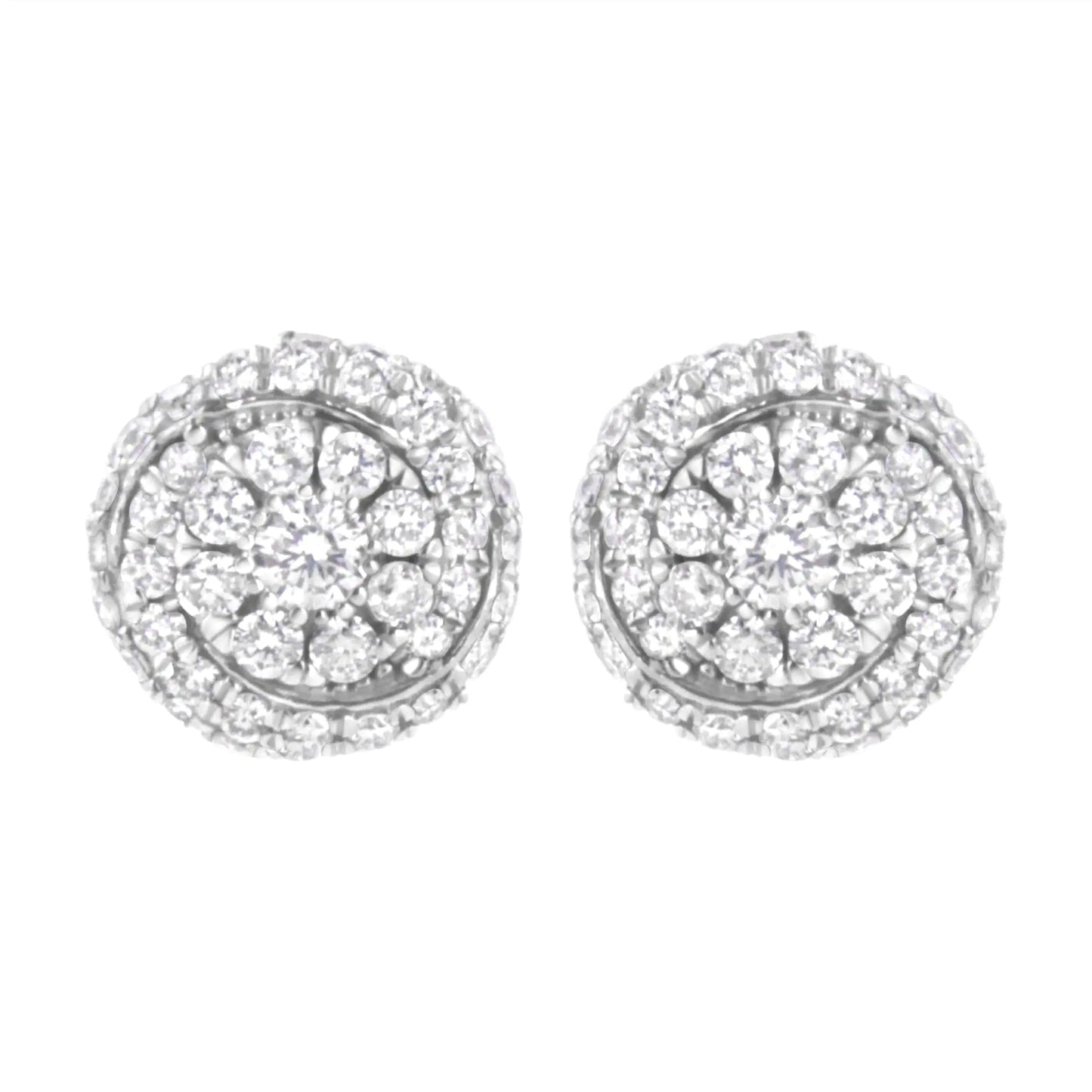 Boucle d'oreille à tige en argent sterling 1 carat avec diamants cultivés en laboratoire (couleur FG, clarté VS2-SI1)