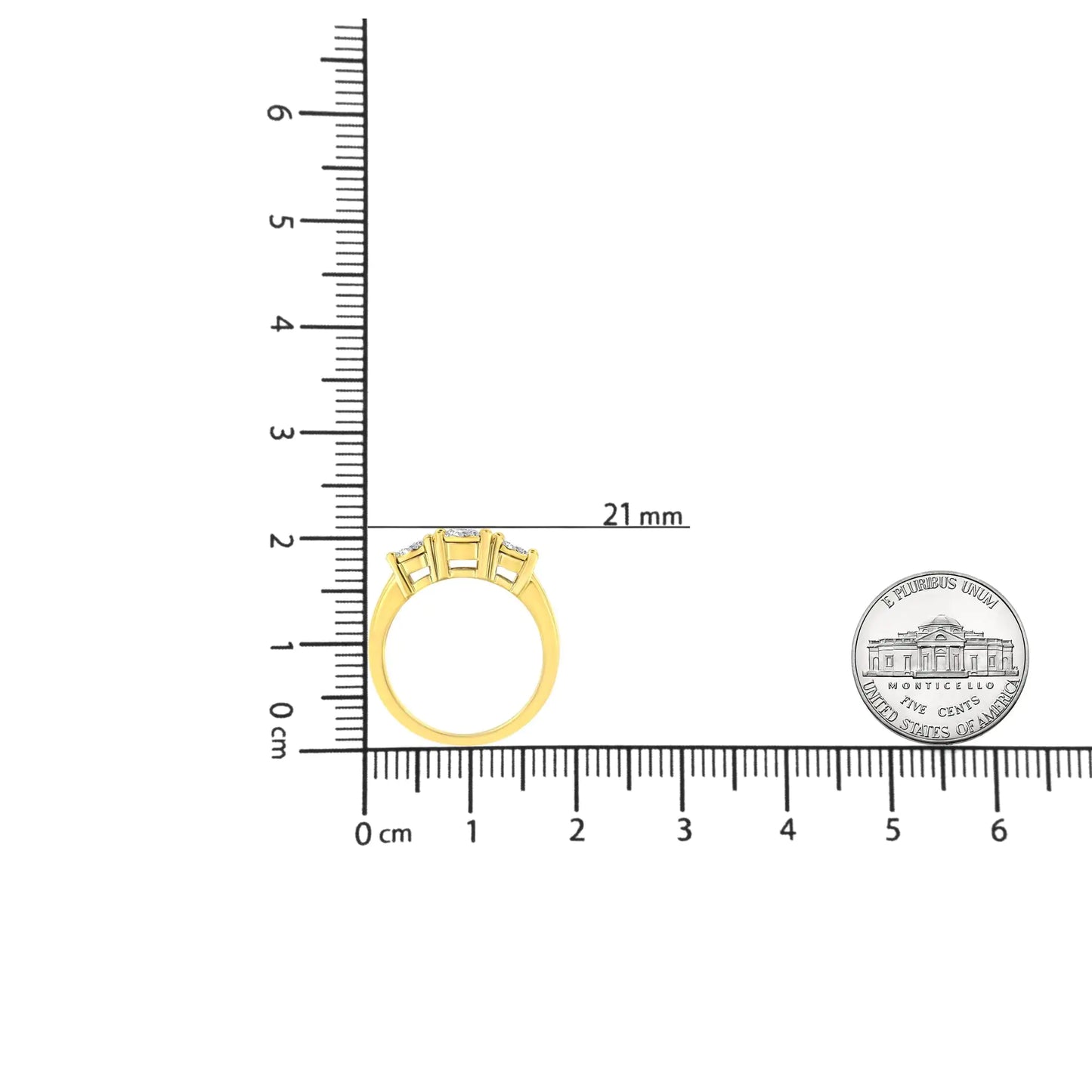 14 Karat Gelbgold plattiertes 925er Sterlingsilber, 1,00 Karat, Wunderset, runder Diamant, drei Steine, Verlobungsring (KL-Farbe, Reinheit I1-I2)