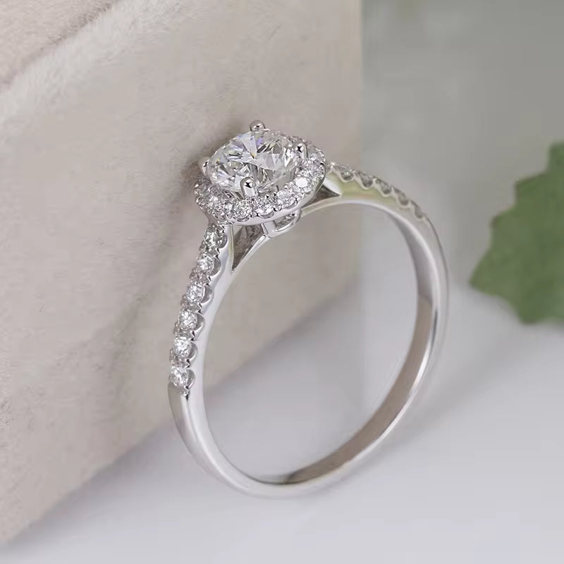 18K Gold 1CT round Brilliant Cut Lab Diamond Rings IGI Lab Diamond Ring Wedding Diamond Engagement Ring