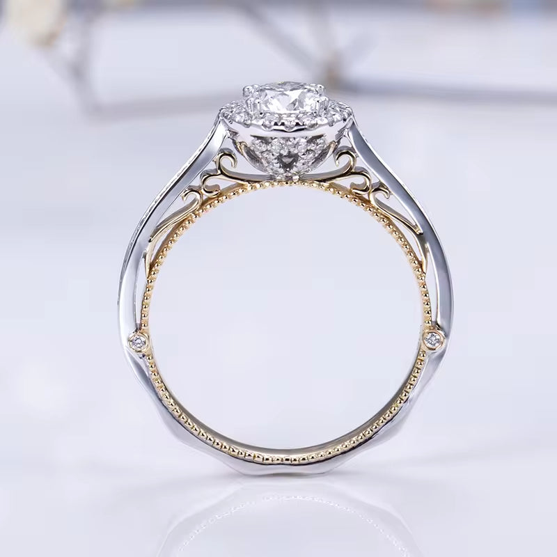 Custom 18K 1Ct D VVS1 IGI Certified Lab Grown Diamond Halo Ring