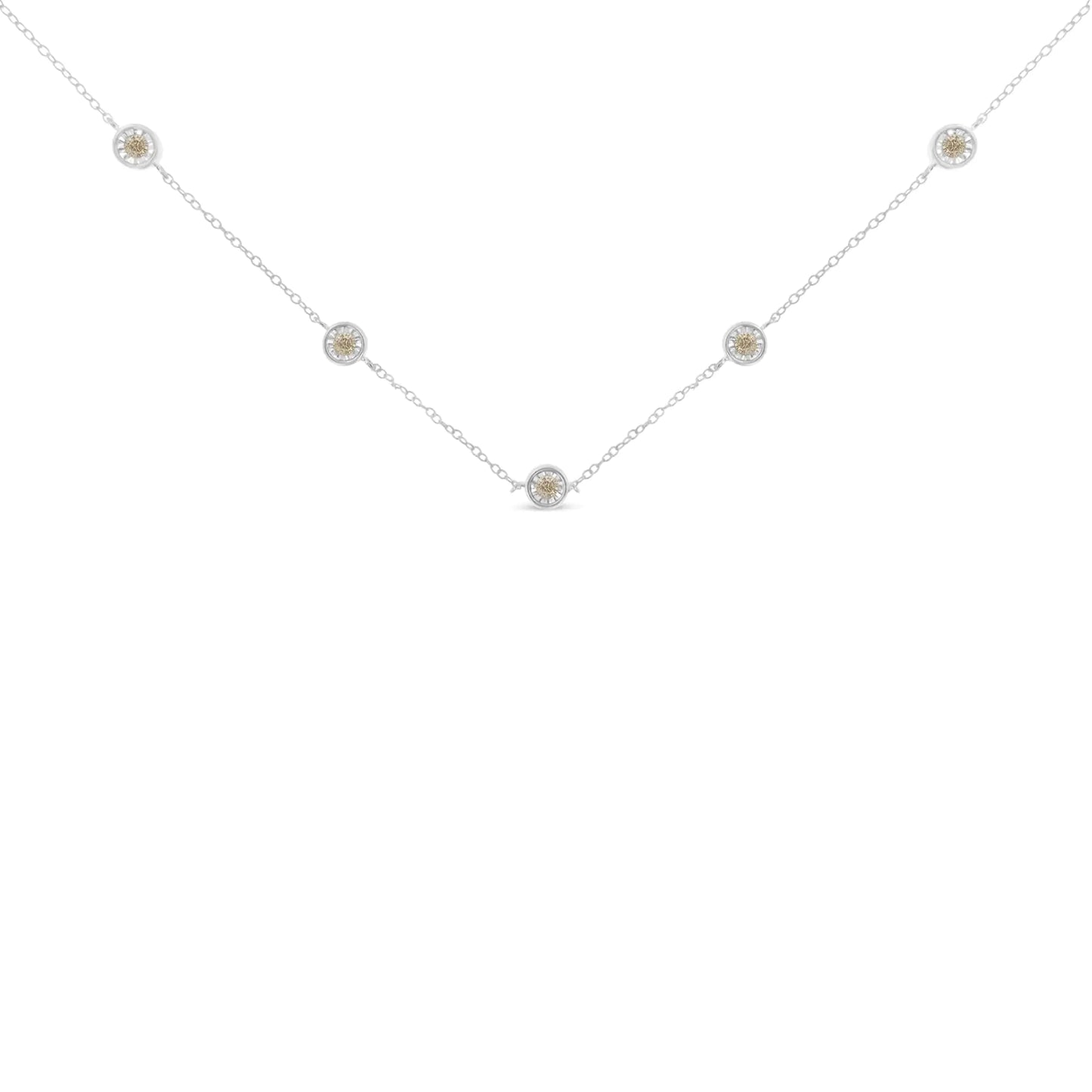 Halskette mit Diamanten aus Sterlingsilber (1/2 Karat, Farbe IJ, Reinheit I1-I2)