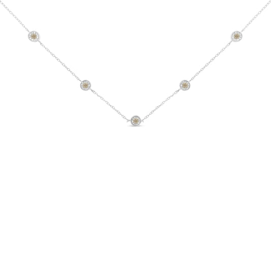 Halskette mit Diamanten aus Sterlingsilber (1/2 Karat, Farbe IJ, Reinheit I1-I2)